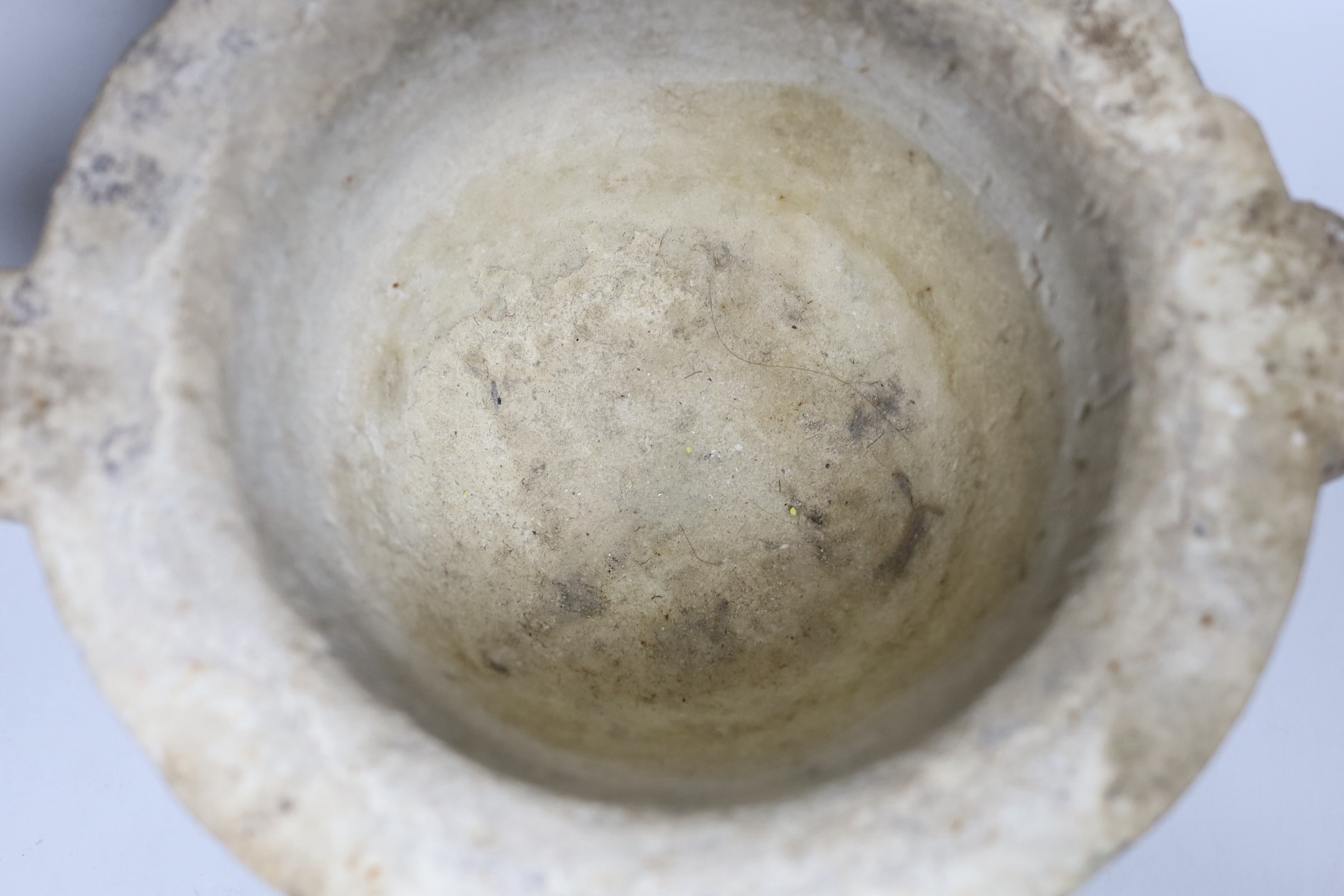 A 17th/18th century carved marble mortar, 31cm